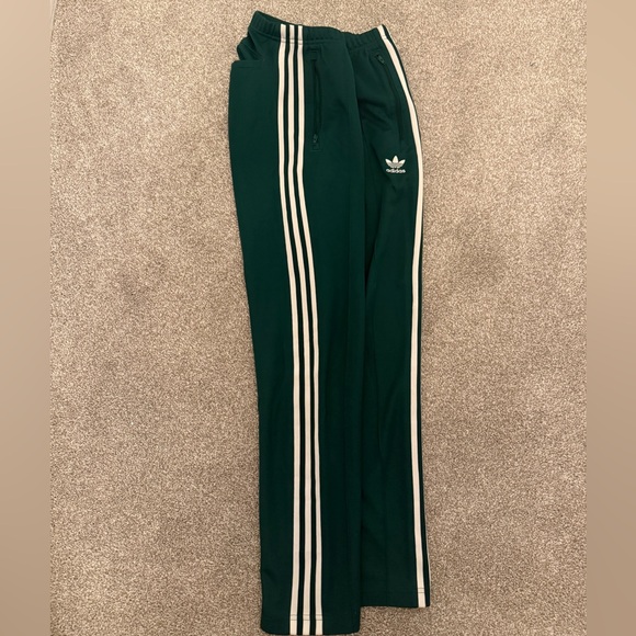 Adidas Dark Green Pants with White Accents - Picture 2 of 2